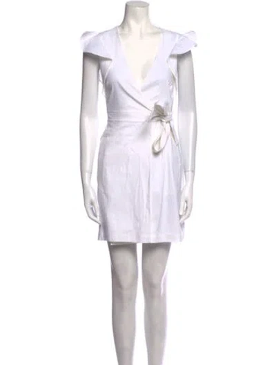 Pre-owned A.l.c Linen Mini Dress In White
