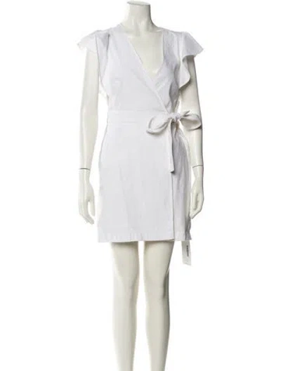 Pre-owned A.l.c Linen Mini Dress In White