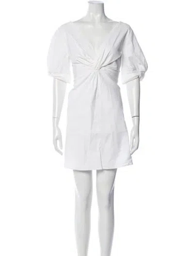 Pre-owned A.l.c Linen Mini Dress In White