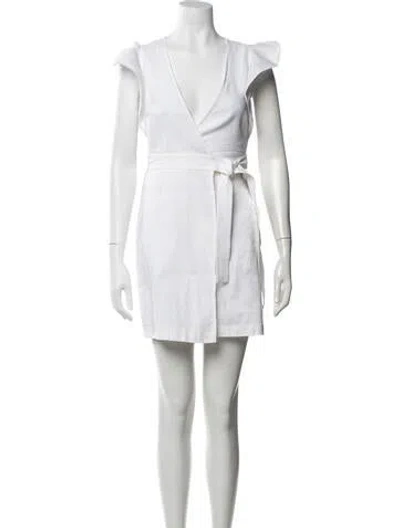 Pre-owned A.l.c Linen Mini Dress In White