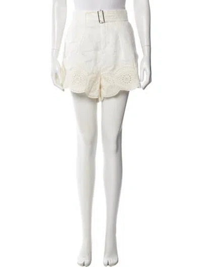 Pre-owned A.l.c Linen Mini Shorts In White