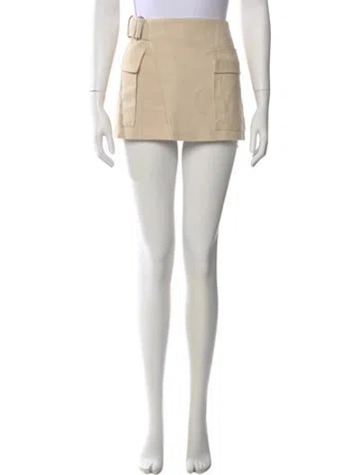 Pre-owned A.l.c Linen Mini Skirt In Neutral