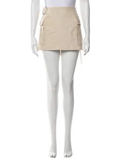 Pre-owned A.l.c Linen Mini Skirt In Neutral