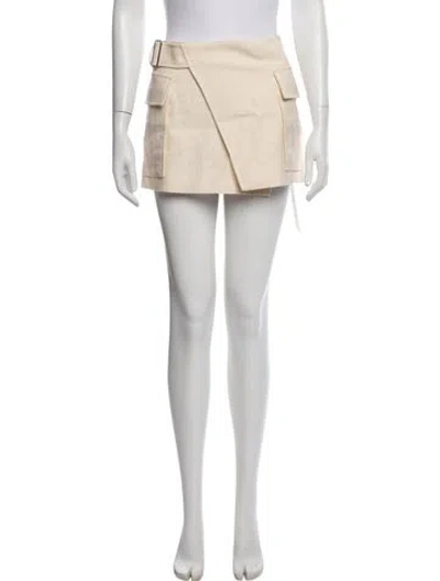 Pre-owned A.l.c Linen Mini Skirt In Neutrals