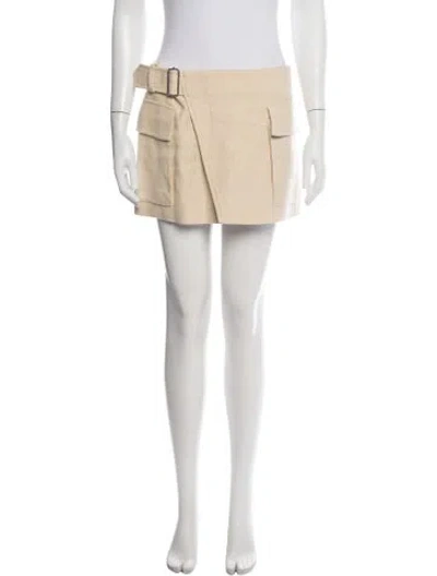Pre-owned A.l.c Linen Mini Skirt In Neutrals