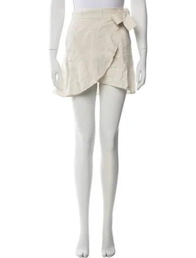 Pre-owned A.l.c Linen Mini Skirt In White