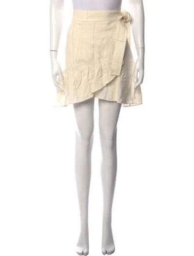 Pre-owned A.l.c Linen Mini Skirt In White