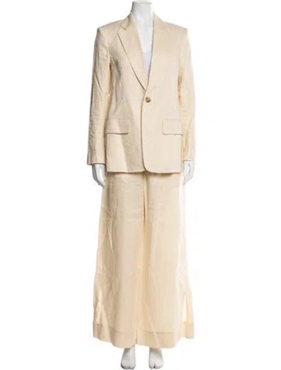 Pre-owned A.l.c Linen Pleated Accents Pantsuit In Neutral