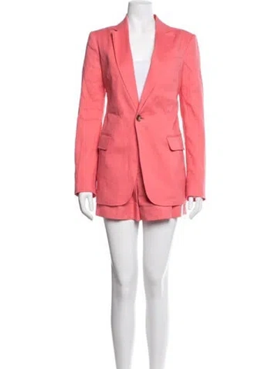Pre-owned A.l.c Linen Pleated Accents Short Set In Pink