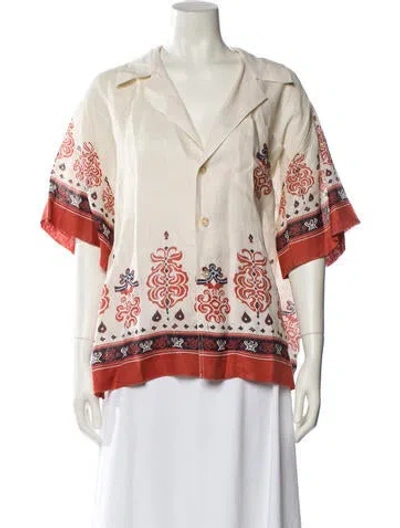 Pre-owned A.l.c Linen Printed Blouse In Multi