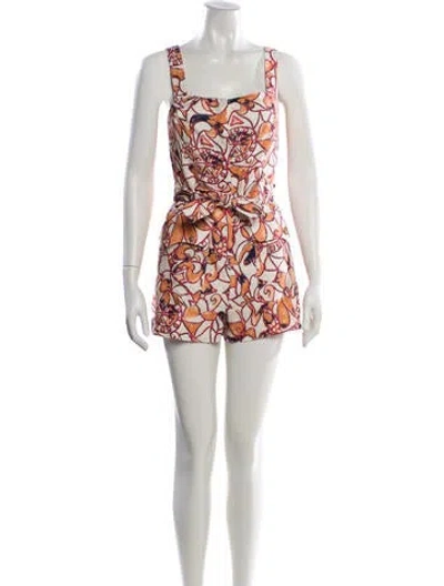 Pre-owned A.l.c Linen Printed Romper In Neutral