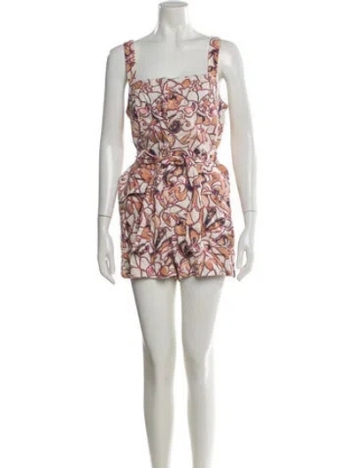 Pre-owned A.l.c Linen Printed Romper In White