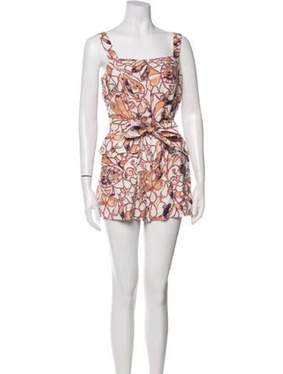 Pre-owned A.l.c Linen Printed Romper In White