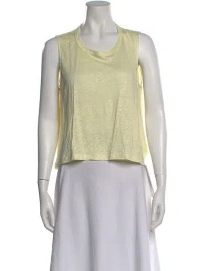 Pre-owned A.l.c Linen Scoop Neck Sweater In Green