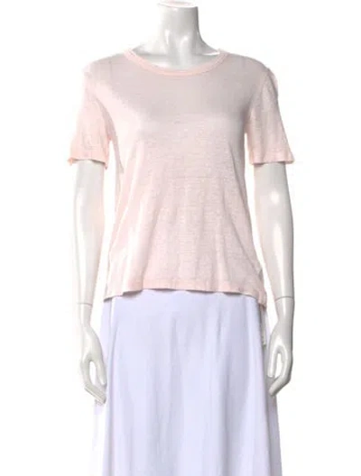 Pre-owned A.l.c Linen Scoop Neck T-shirt In Pink
