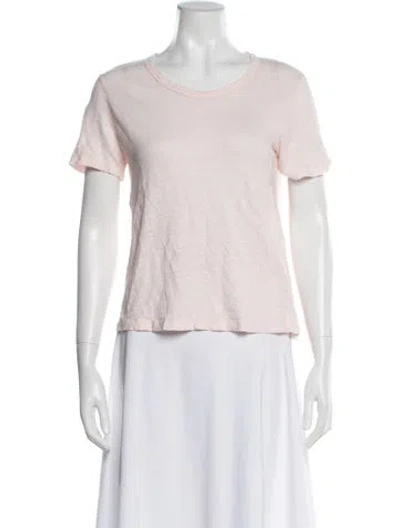 Pre-owned A.l.c Linen Scoop Neck T-shirt In Pink