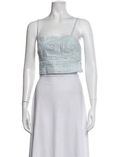 Pre-owned A.l.c Linen Square Neckline Crop Top W/ Tags In Black