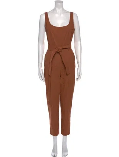 Pre-owned A.l.c Linen Square Neckline Jumpsuit In Neutral