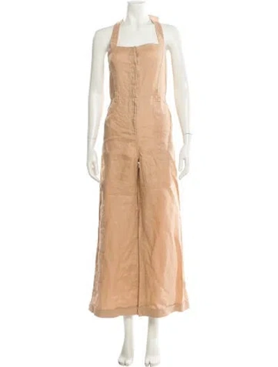 Pre-owned A.l.c Linen Square Neckline Jumpsuit In Neutral