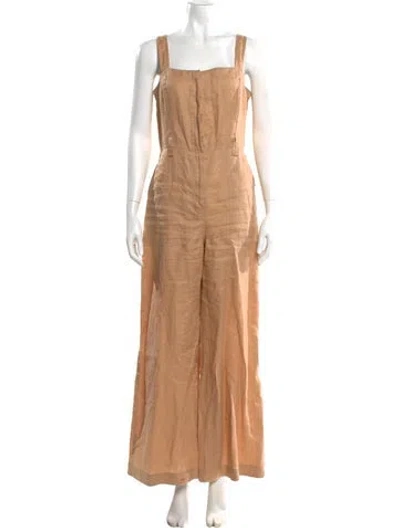 Pre-owned A.l.c Linen Square Neckline Jumpsuit In Neutral