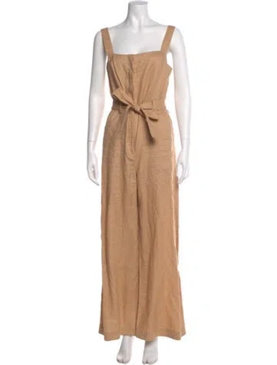 Pre-owned A.l.c Linen Square Neckline Jumpsuit In Neutral