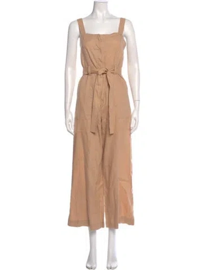 Pre-owned A.l.c Linen Square Neckline Jumpsuit In Neutral