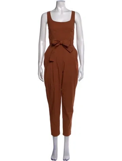 Pre-owned A.l.c Linen Square Neckline Jumpsuit In Neutrals