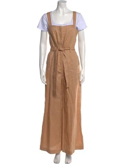 Pre-owned A.l.c Linen Square Neckline Jumpsuit W/ Tags In Neutral
