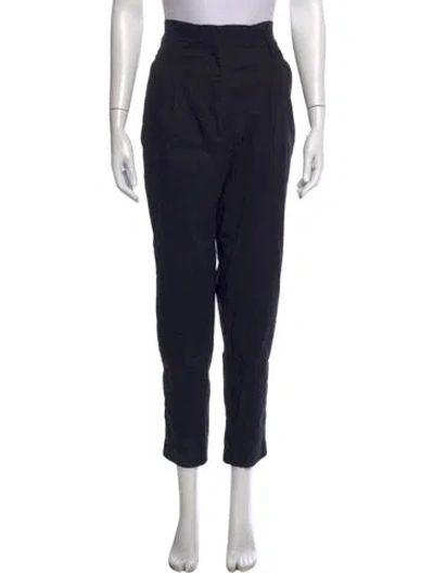 Pre-owned A.l.c Linen Straight Leg Pants In Black