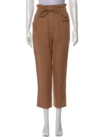 Pre-owned A.l.c Linen Straight Leg Pants In Brown