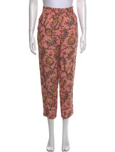 Pre-owned A.l.c Linen Straight Leg Pants In Pink