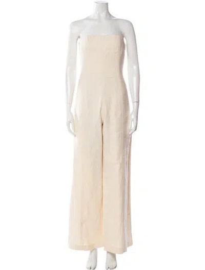 Pre-owned A.l.c Linen Strapless Jumpsuit In Neutral