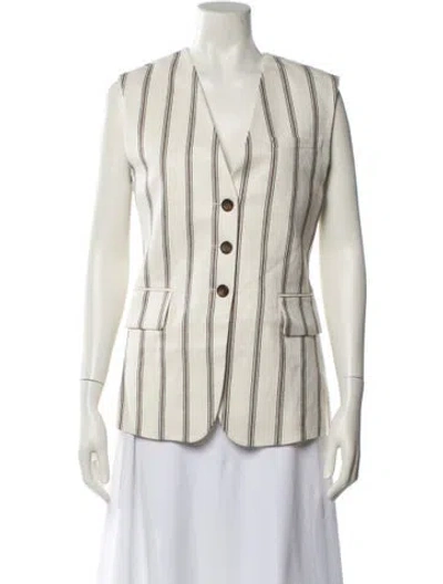 Pre-owned A.l.c Linen Striped Evening Jacket W/ Tags In Gray