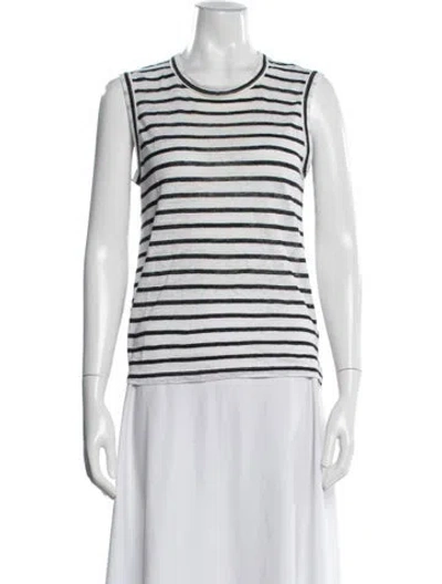 Pre-owned A.l.c Linen Striped Top In Black