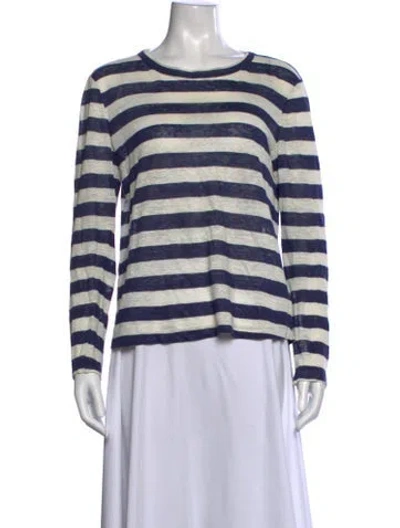 Pre-owned A.l.c Linen Striped Top In Blue