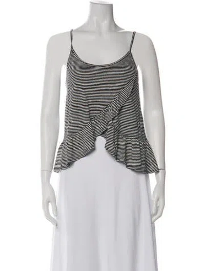 Pre-owned A.l.c Linen Striped Top In Green