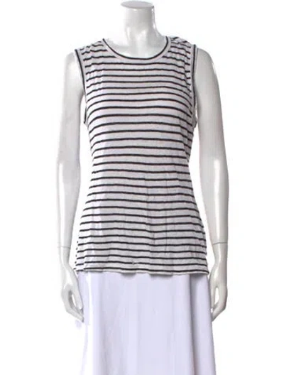 Pre-owned A.l.c Linen Striped Top In Multi