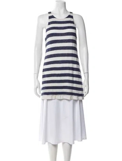 Pre-owned A.l.c Linen Striped Top In Multi