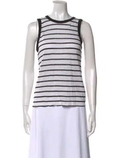 Pre-owned A.l.c Linen Striped Top In Neutral