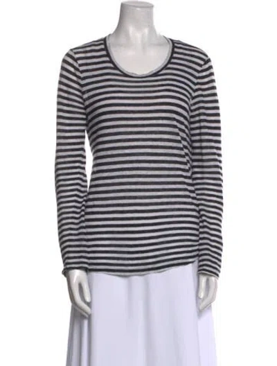 Pre-owned A.l.c Linen Striped T-shirt In Multi