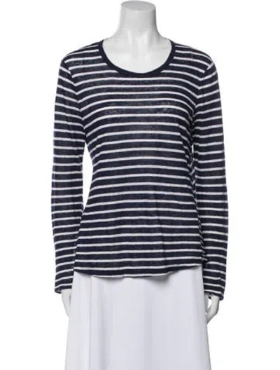 Pre-owned A.l.c Linen Striped T-shirt In Multi