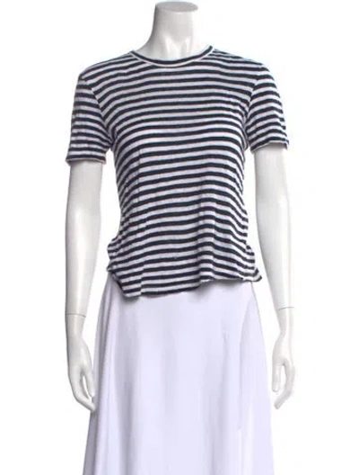 Pre-owned A.l.c Linen Striped T-shirt In Multi