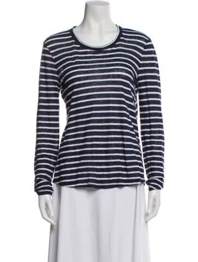 Pre-owned A.l.c Linen Striped T-shirt In Multi