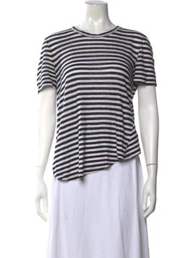 Pre-owned A.l.c Linen Striped T-shirt In Multi