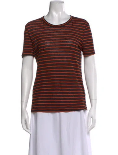Pre-owned A.l.c Linen Striped T-shirt In Orange