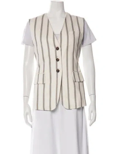 Pre-owned A.l.c Linen Striped Vest In Neutrals