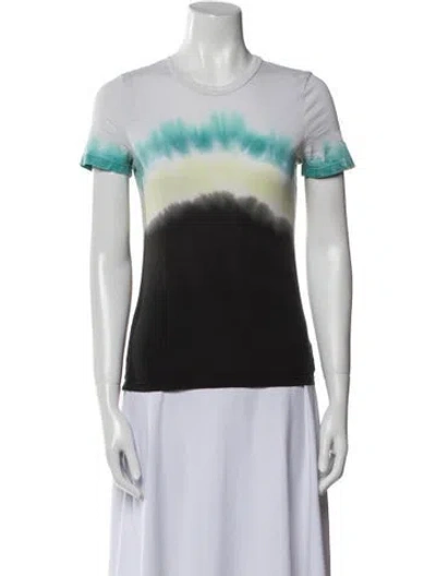 Pre-owned A.l.c Linen Tie-dye Print T-shirt In White