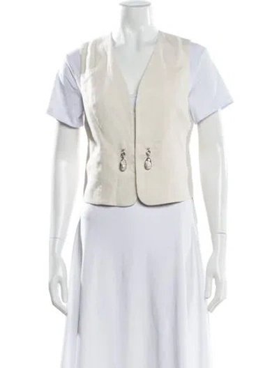 Pre-owned A.l.c Linen Vest In White