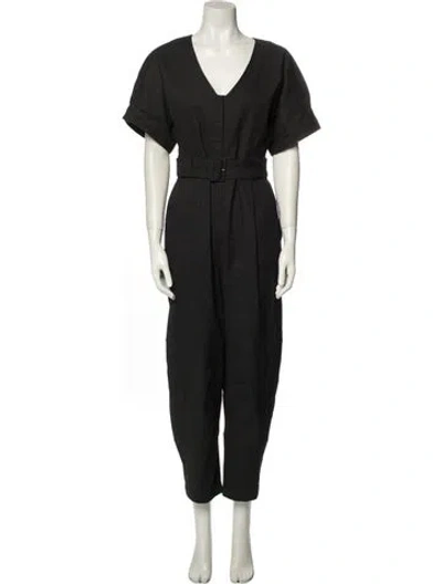 Pre-owned A.l.c Linen V-neck Jumpsuit In Blue