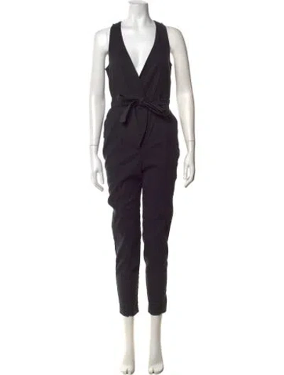 Pre-owned A.l.c Linen V-neck Jumpsuit In Blue